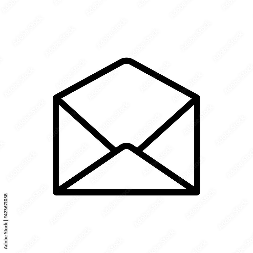 Poster open envelope line icon. office stationery. the icon can be used for application icon, web icon, inf