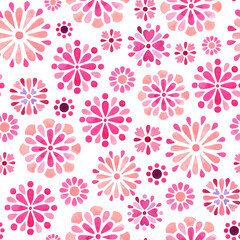 Decorative watercolor seamless pattern. Design for fabric, wallpaper, packaging and more.