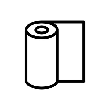 Roll Paper Icon. Office Stationery. The Icon Can Be Used For Application Icon, Web Icon, Infographic. Print On All Types Of Paper. Editable Stroke. Design Template Vector