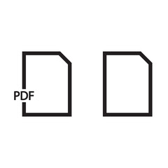 PDF Icon vector. Simple flat symbol. Perfect Black pictogram illustration on white background.