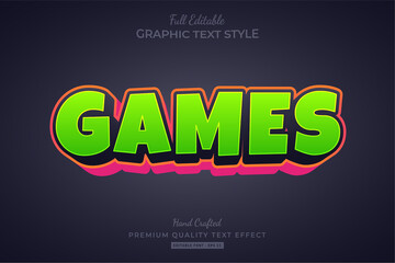 Games Cartoon Editable Text Effect Font Style