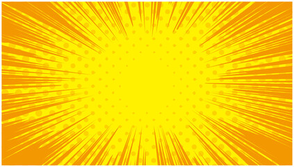 Obraz premium 集中線 ドット 黄色