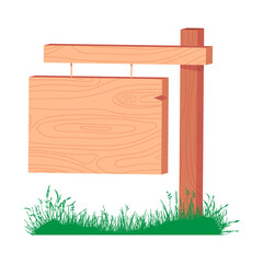 Wood sign vector cartoon illustration isolated on a white background.