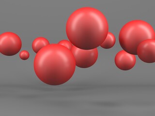 Red bright shiny spheres wallpaper