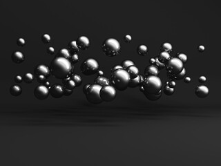Chrome metallic glossy globes balls wallpaper