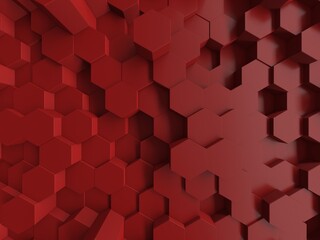 Hexagon Abstract Red Bricks Background