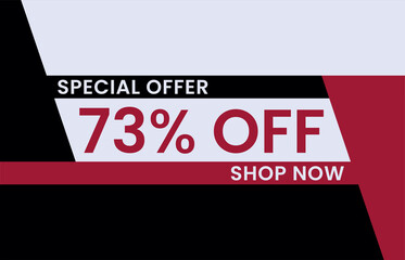 73% off Modern concept design. Sale banner template design, Big sale special offer. End of season special offer banner