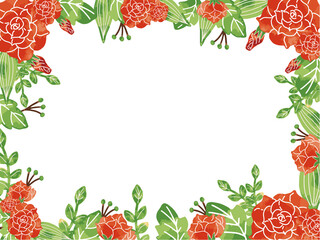 赤い薔薇のフレーム