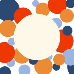 Pattern in the form of a frame made of colored circles. Background with place for text for your design. Vector