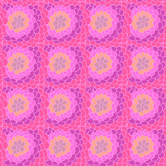 Colored pattern of flowers. For printing on fabric.