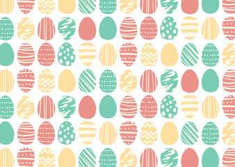 シンプルでかわいいイースターエッグのパターン背景