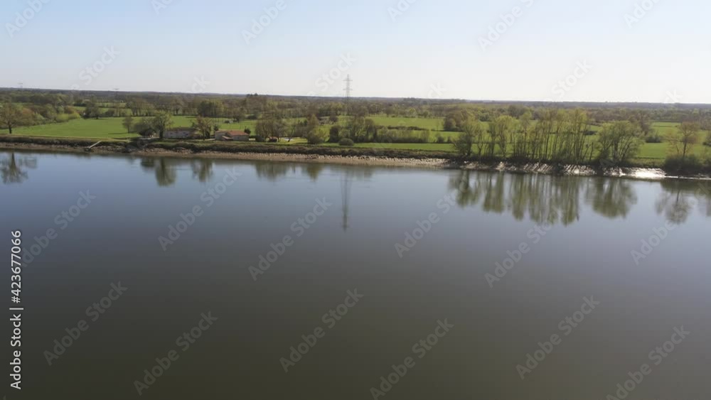 Poster Berge de la Garonne, vue aérienne, Gironde