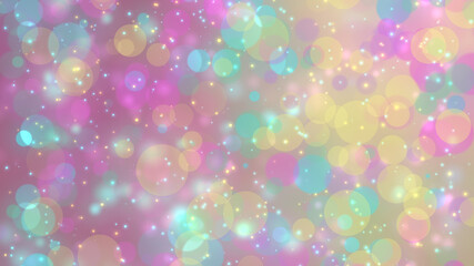 Holiday background with colored circles and particles