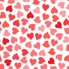 Hearts seamless pattern. Red hearts. Love. Valentine's Day background.
