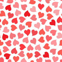 Hearts seamless pattern. Red hearts. Love. Valentine's Day background.