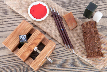 Chinese seal cutting art