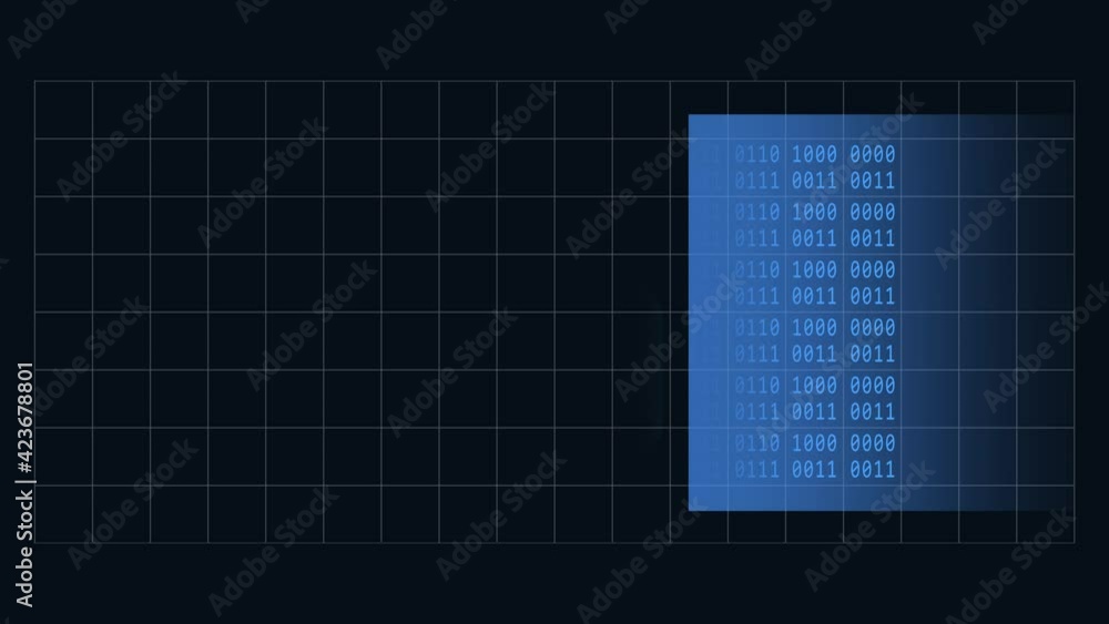 Poster abstract animated background in 4k with grid pattern - movement of spotlight window over random vary