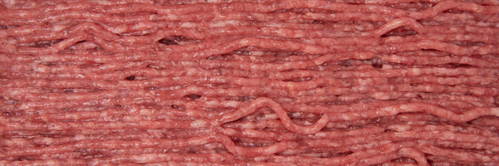 Top view of raw minced beef meat