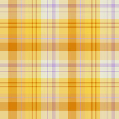 Seamless pattern in orange, yellow and lilac colors for plaid, fabric, textile, clothes, tablecloth and other things. Vector image.