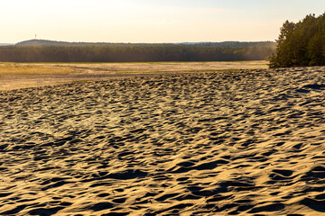 Panoramic view of Bledowska Desert sand and rocky plateau dusty landscape at Dabrowka view point near Chechlo in Lesser Poland © Art Media Factory