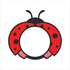 Vector cartoon cute black polka dot red ladybug Isolated on background © anuwat