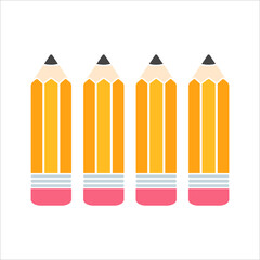 Vector Yellow Wooden Pencil With Eraser Back With a label for adding text.
