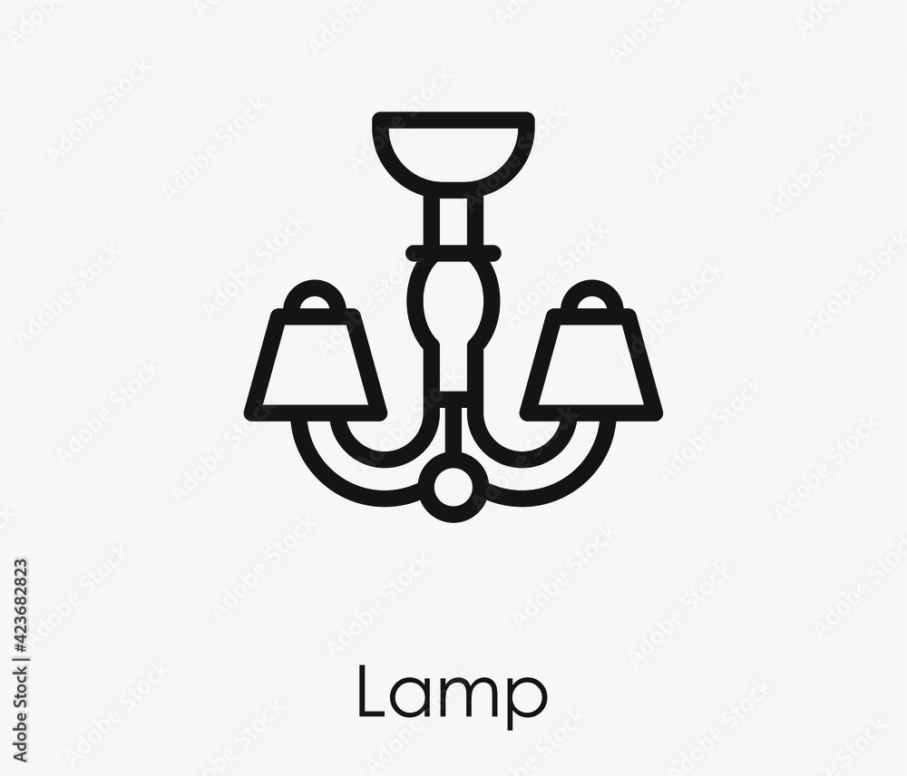 Poster lamp vector icon. editable stroke. linear style sign for use on web design and mobile apps, logo. sy