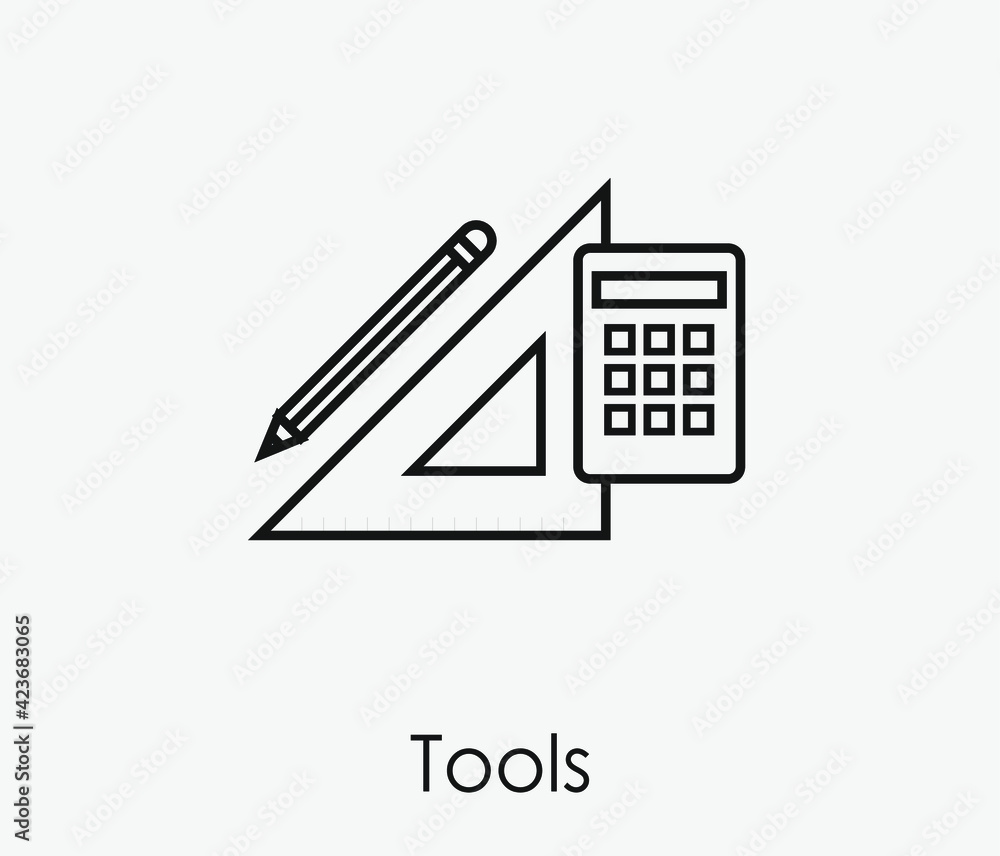 Poster tools vector icon. editable stroke. linear style sign for use on web design and mobile apps, logo. s