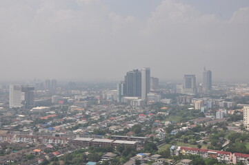 Fototapeta na wymiar Helicopter flying sightseeing around Bangkok