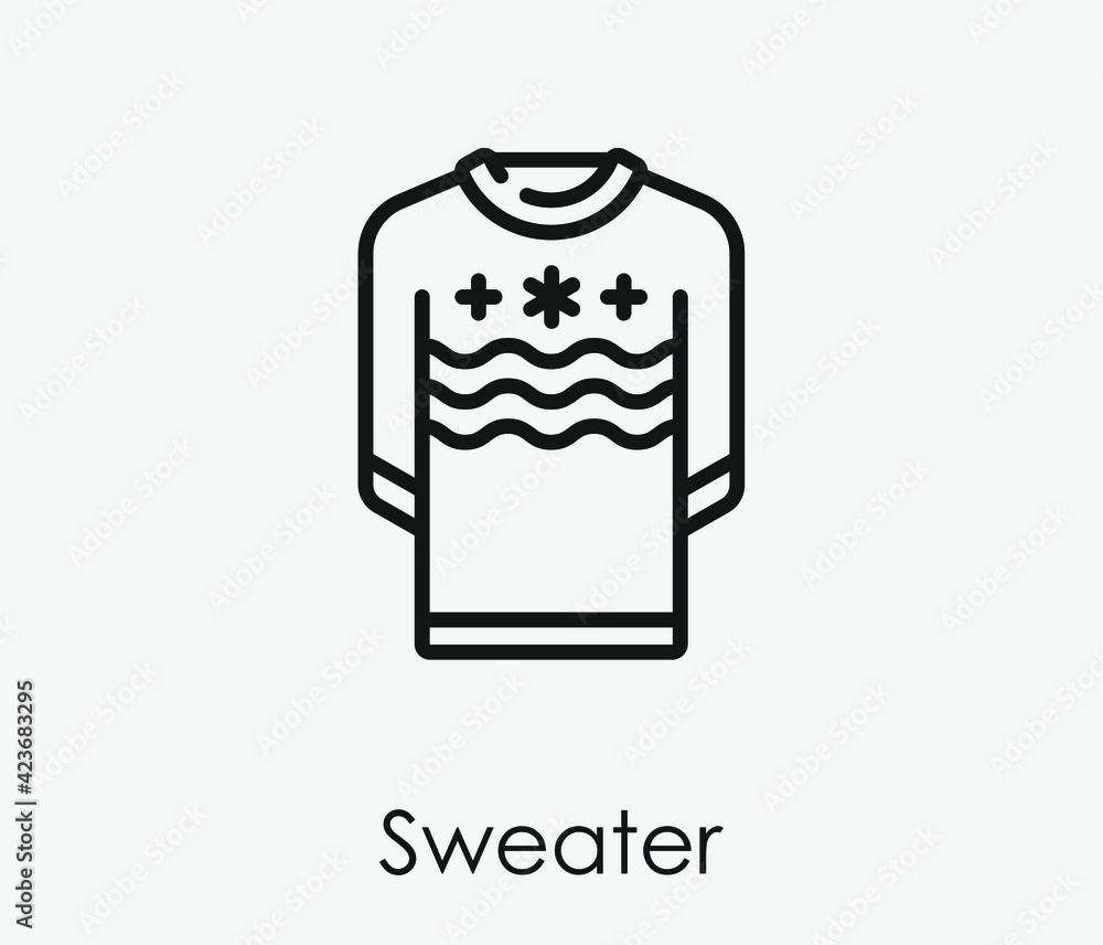 Poster sweater vector icon. editable stroke. linear style sign for use on web design and mobile apps, logo.