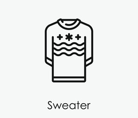 Sweater vector icon.  Editable stroke. Linear style sign for use on web design and mobile apps, logo. Symbol illustration. Pixel vector graphics - Vector