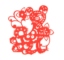 Chinese dog paper cut