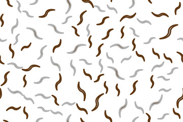 Seamless pattern brown and gray figurines on a white background