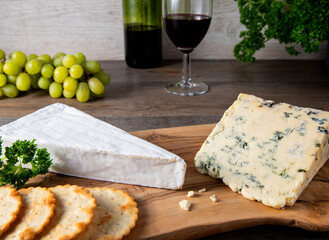 Cheeseboard mixed cheese with red wine