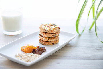 Fruit and oat cookie summer food