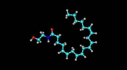 Anandamide molecular structure isolated on black