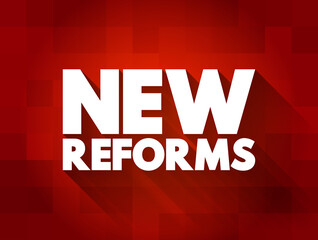 New Reforms text quote, concept background