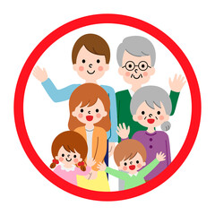 家族　3世代　円