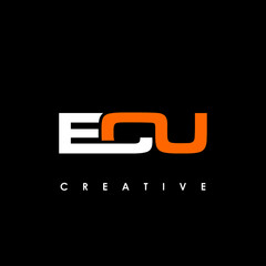 ECU Letter Initial Logo Design Template Vector Illustration