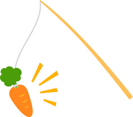 竿からぶらさげられたニンジン