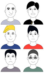 Set of male and female flat icons