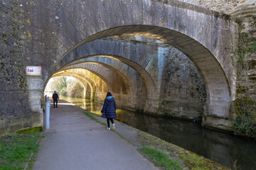 Pont des Belles Fontaines, chemin de randonnée, rivière, L’Orge, Juvisy sur Orge, Essonne, 94