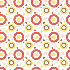 Seamless abstract pattern with round shape. Vector vintage geometric ornament.