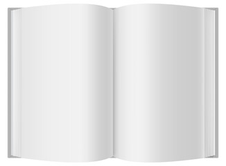 Template of open book isolated on white background. Vector illustration.