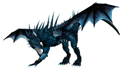 3D Rendering Fairy Tale Dragon on White