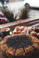 Slice of Austrian poppy seed cake