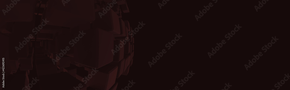 Poster abstract 3d cube background, 3d illustration of abstract background with thousand cube in 3d perspec