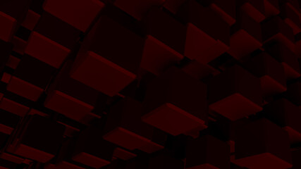 abstract 3d cube background, 3d illustration of abstract background with thousand cube in 3d perspective view