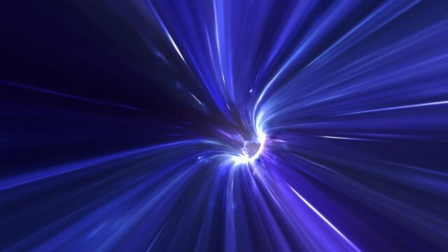 Flying Through a Blue Energy Tunnel 3D animation