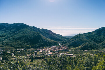 Fototapeta premium view from the top of a mountain in catalonia.